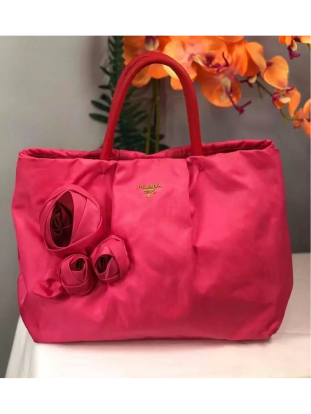 PRADA 3D Rose Punch Pink Tote